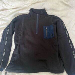 Peloton Men's Black Zip-Up Sweater with Blue Pocket